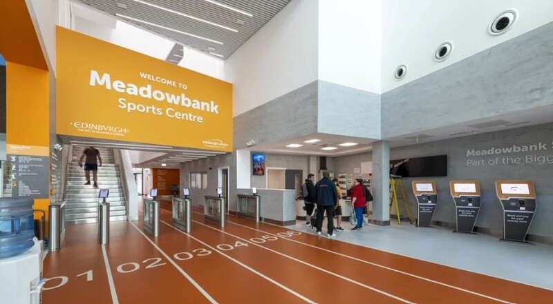 Photo of reception area of Meadowbank Sports Centre, Edinburgh