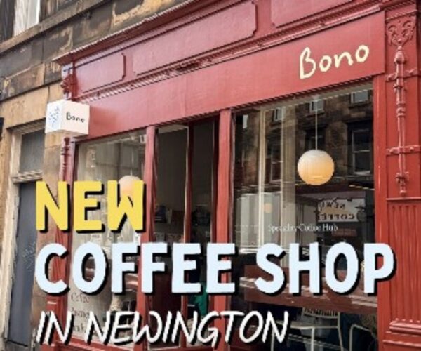 Exterior of Bono Coffee at 88 South Clerk Street, new independent coffee shop in Edinburgh Southside