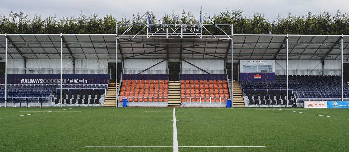 Hive Stadium pitch and stands, home of Edinburgh Rugby