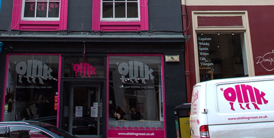 Oink Victoria Street hog roast shop in Edinburgh Old Town