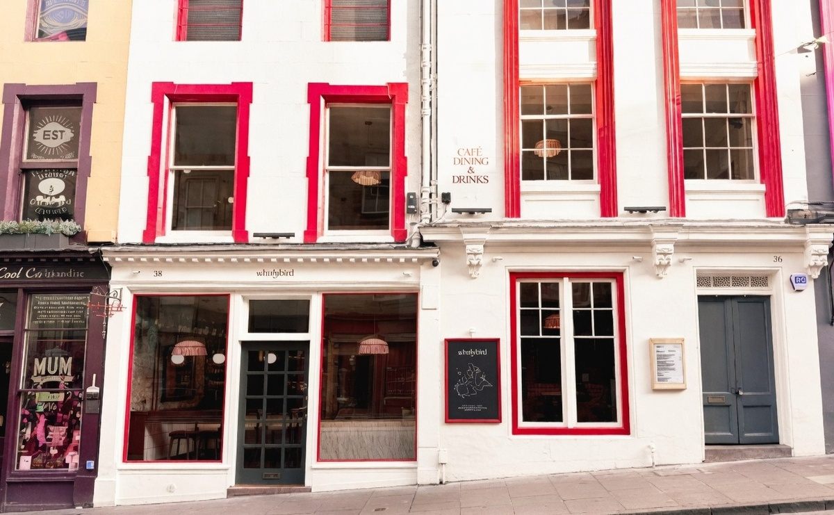 Whirlybird new bar and restaurant exterior on Victoria Street, Edinburgh