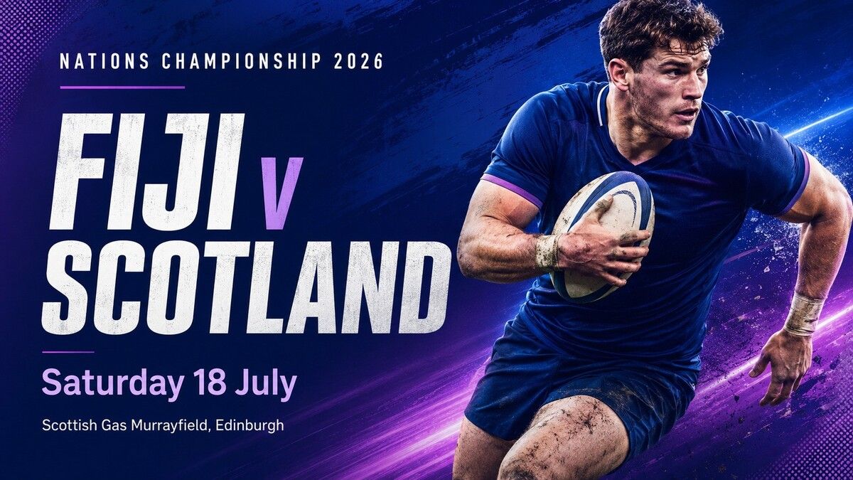 Fiji v Scotland rugby match graphic for Scottish Gas Murrayfield in Edinburgh
