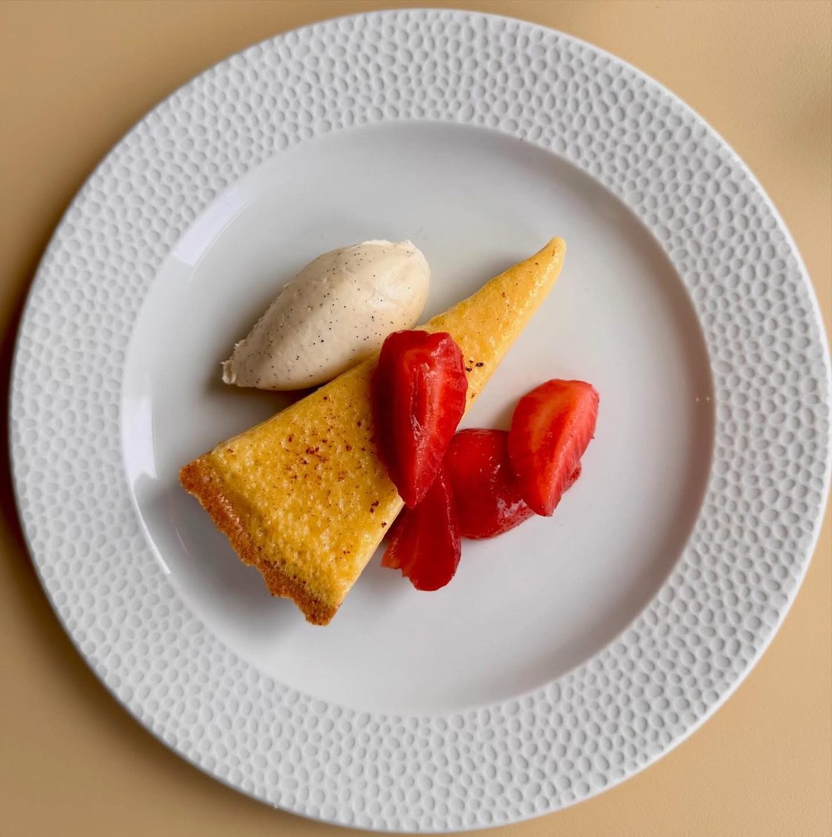 Summer dessert served at Barry Fish restaurant in Leith