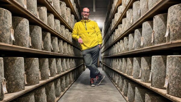 Neil Cunningham surrounded by artisan cheeses ahead of The Big Cheese opening in Edinburgh
