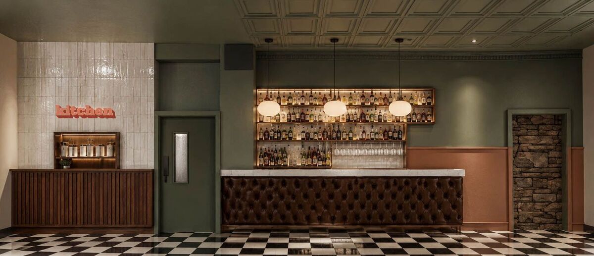 CGI of the redesigned bar interior at The Blackbird Edinburgh
