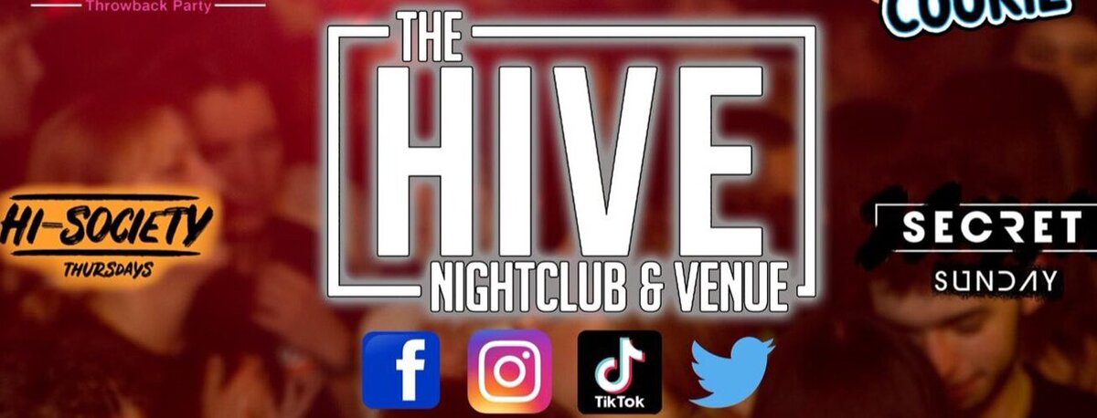 The Hive Nightclub and Venue promotional image with its Edinburgh club night branding