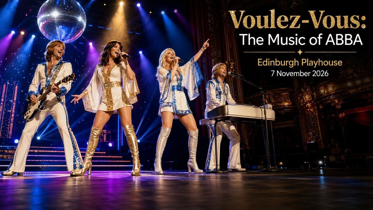 ABBA tribute performers on stage for Voulez-Vous: The Music of ABBA at Edinburgh Playhouse