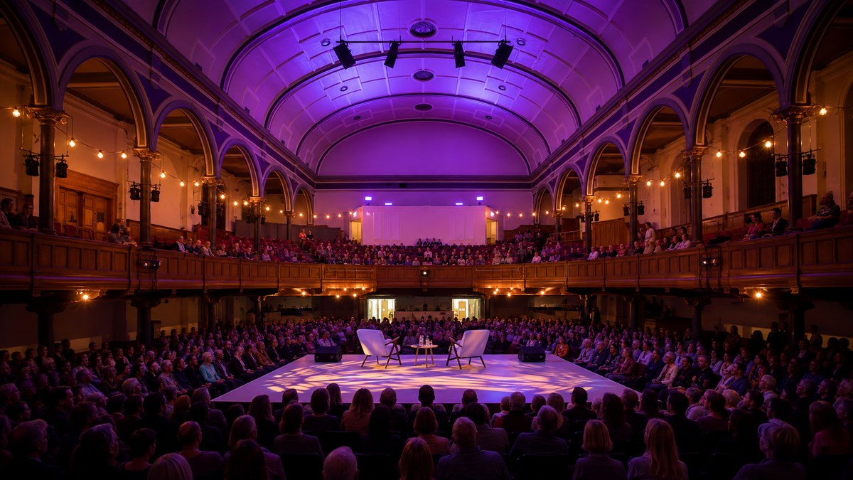 Central Hall Edinburgh auditorium with stage and audience