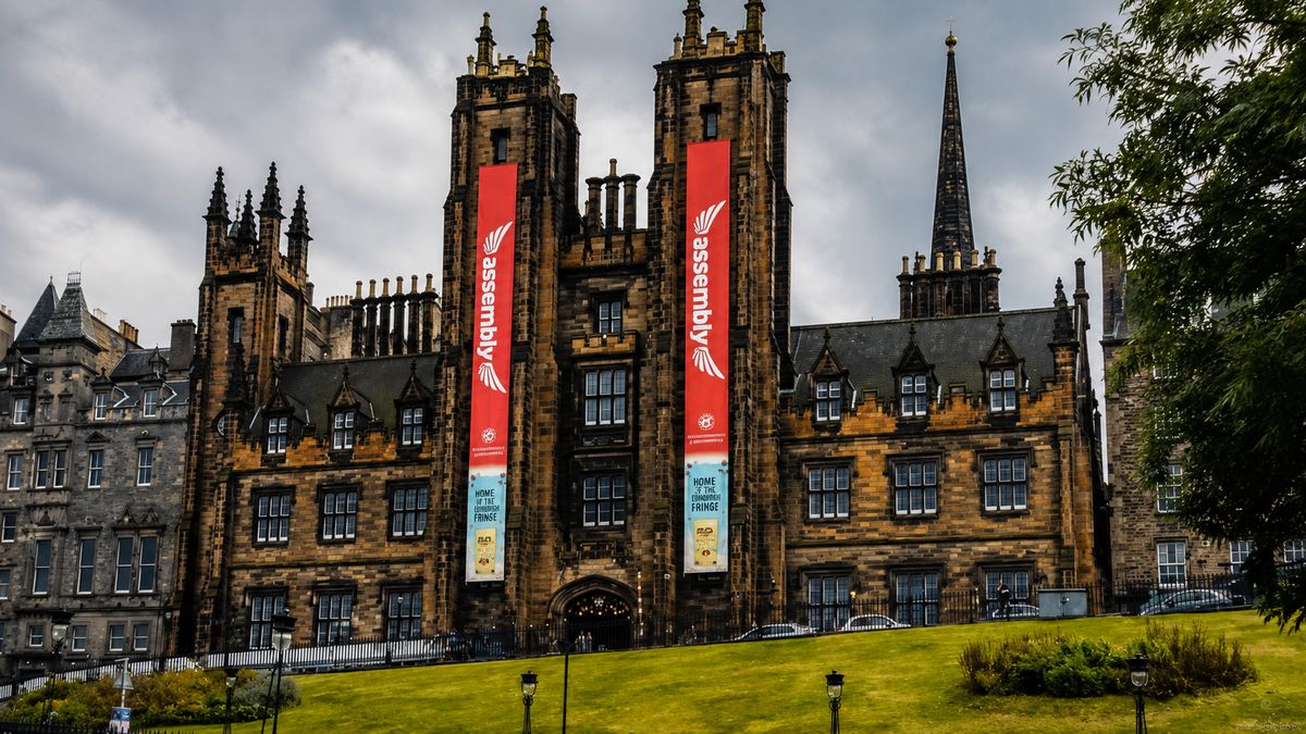 Assembly Hall on the Mound in Edinburgh during the Festival Fringe