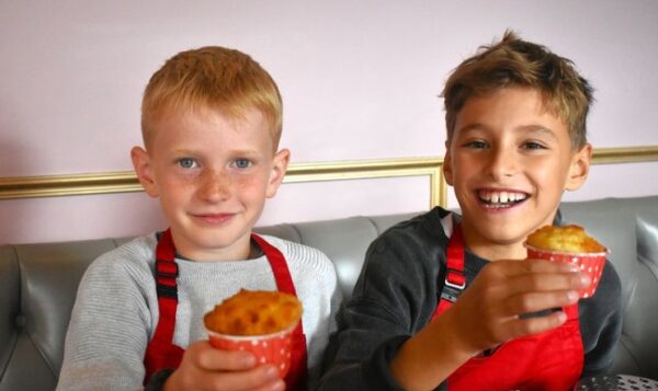 Children at Cook Stars kids’ cookery school in Edinburgh