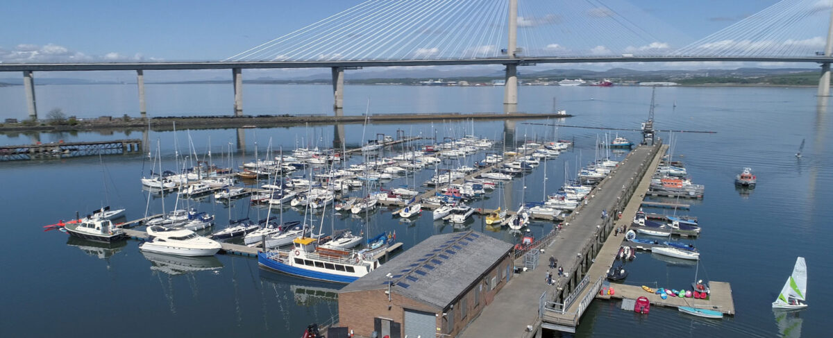 Port Edgar Marina Edinburgh beneath the Queensferry Crossing