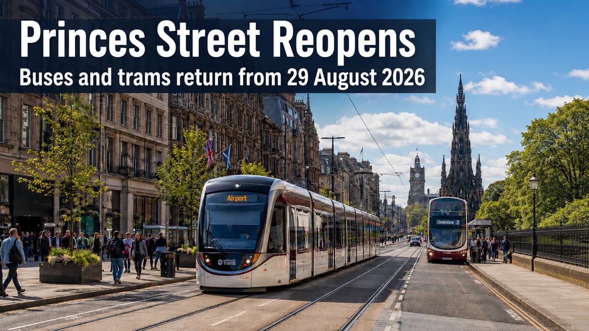 Princes Street reopens in Edinburgh with buses and trams returning