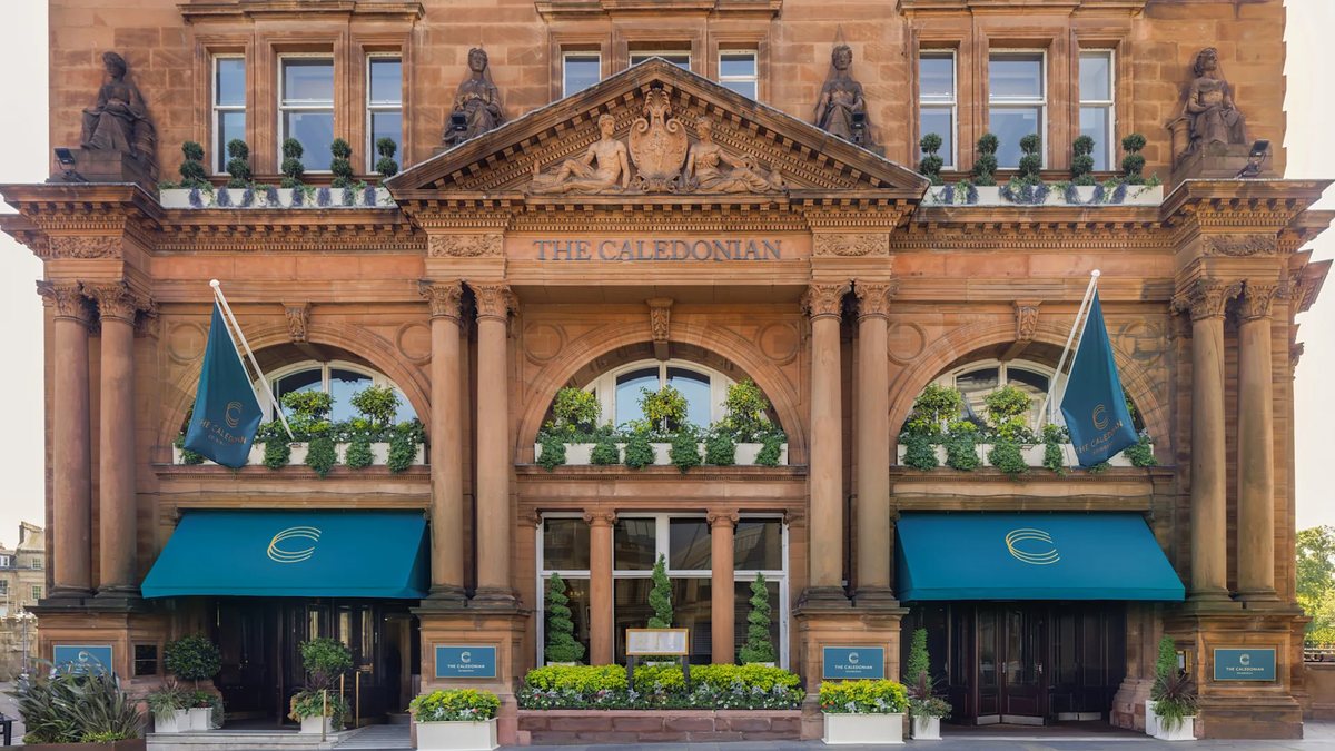The Caledonian Edinburgh hotel entrance on Princes Street
