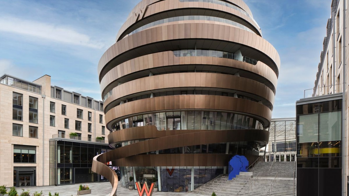 Exterior of the W Edinburgh hotel’s Ribbon building in St James Quarter